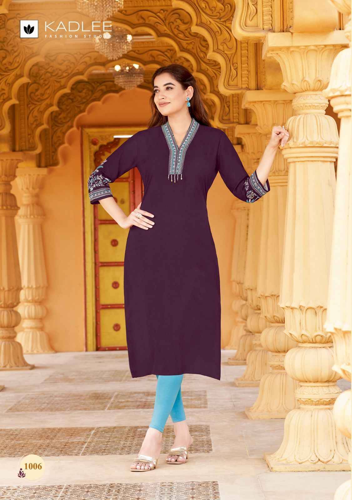 Ladlee Vol 2 By KADLEE 1001 to 1006 Series Designer Casuals Wear Collection Rayon Kurtis With Tread & Hand work At Wholesale Price